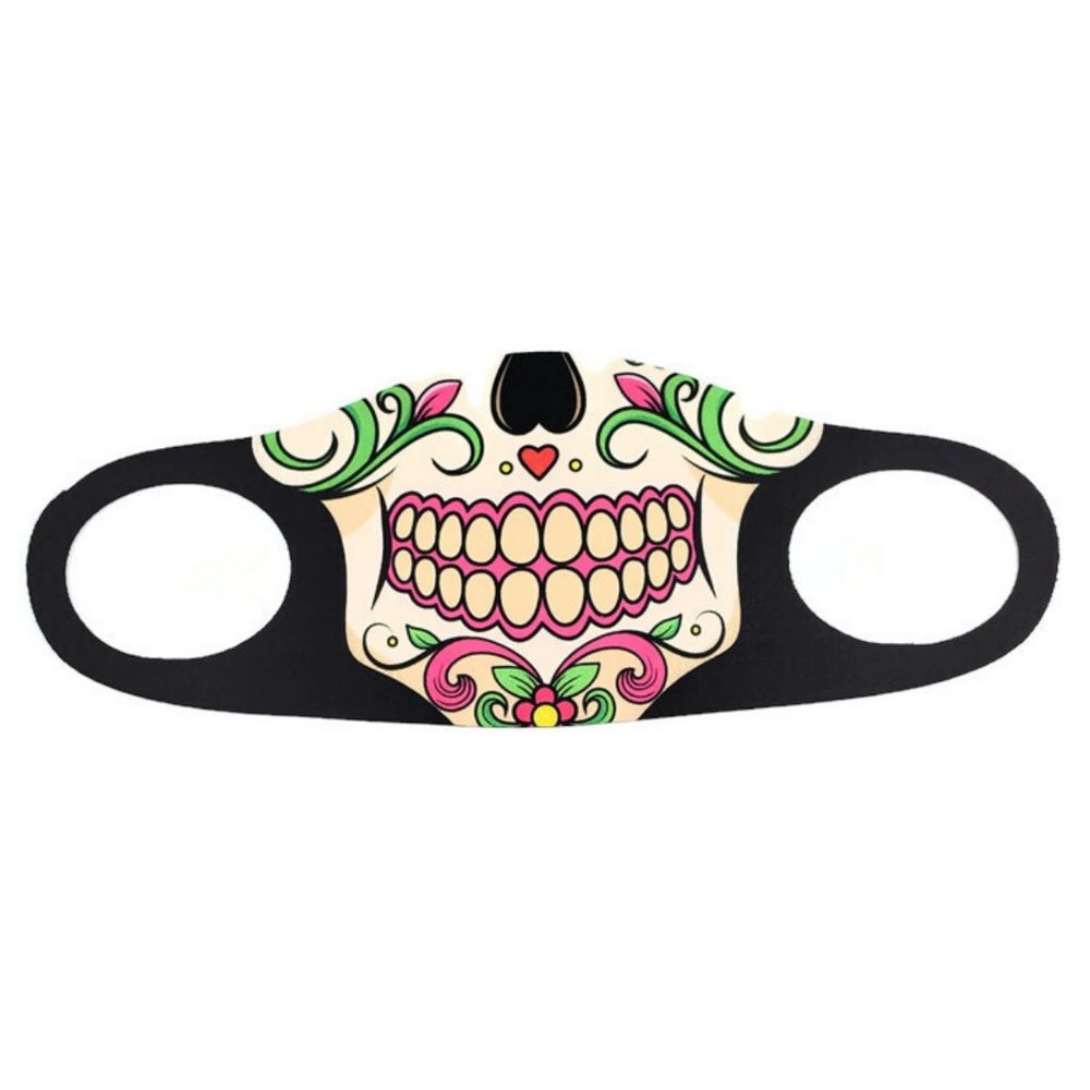 Fashion skull smiling reusable, breathable soft cloth face mask.